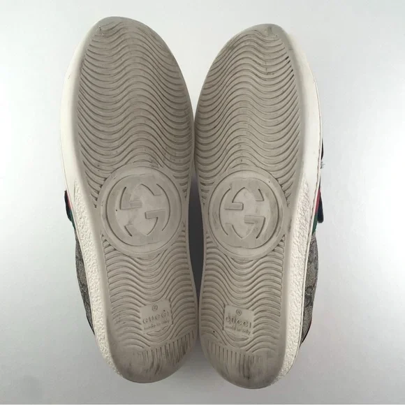 Gucci Kids Unisex Supreme Line Sherry Line Velcro Ace Sneakers Size 34 - Picture 12 of 13